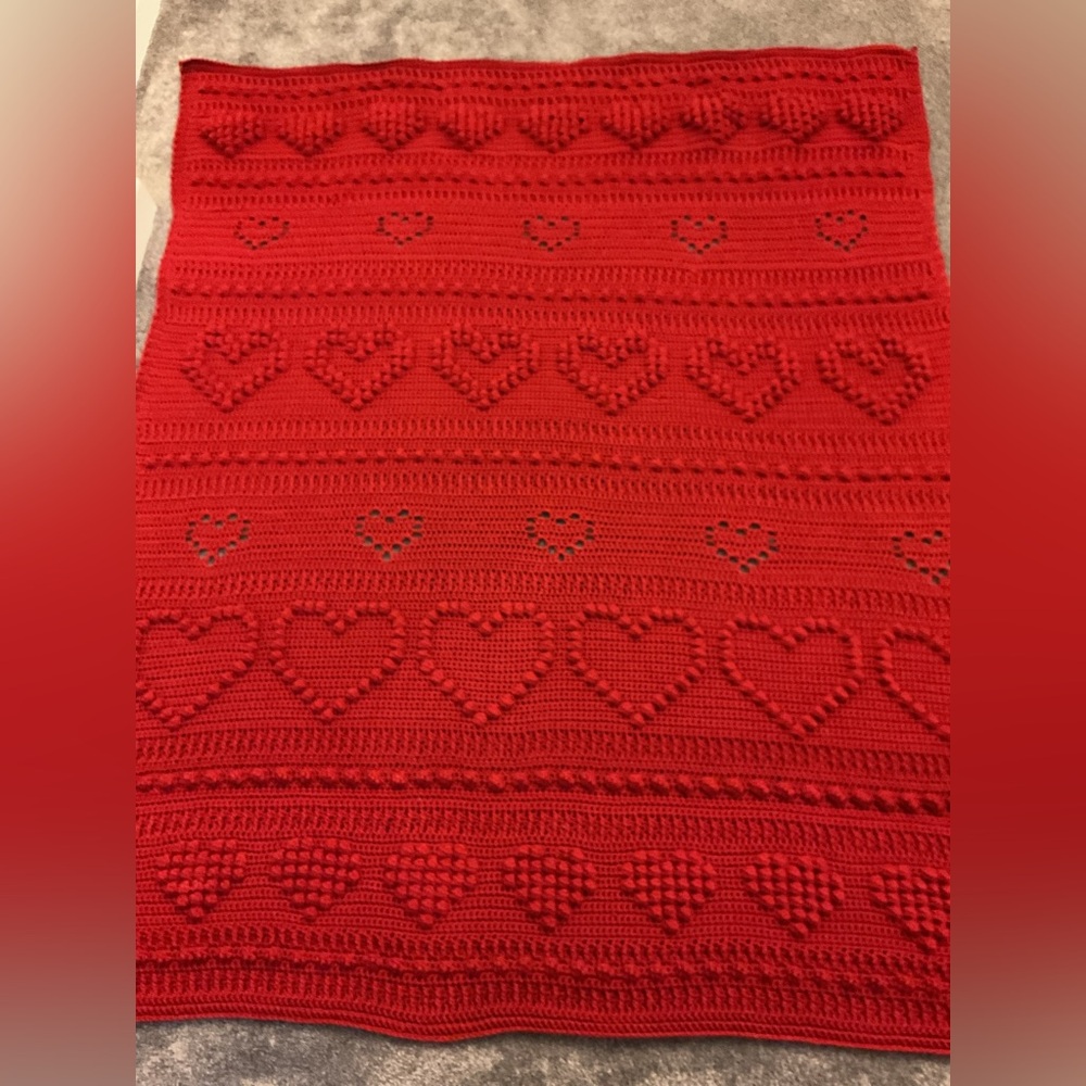 Crochet Heart Blanket - Picture 3 of 8